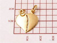 Dije de corazón partido de oro 14k Mod. 420033