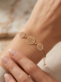 Pulsera de oro14k diseño tipo filigranas Mod 5497 - 18 cm