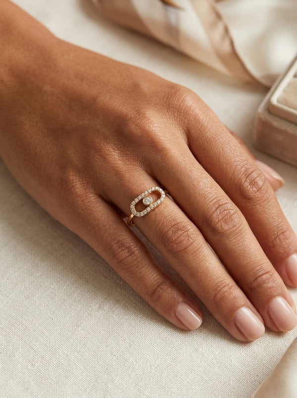 Anillo de oro 14k inspirado en alta joyería Mod 5963