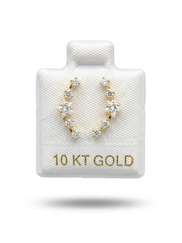 Lambada de oro 10k delgado diseño de estrella (de bolitas) Mod 5680