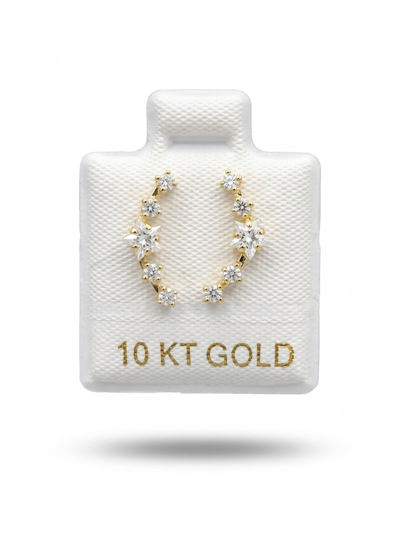 Lambada de oro 10k delgado diseño de estrella (de bolitas) Mod 5680