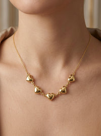 Gargantilla de oro 14k diseño de corazones Mod LM5318 - 45 cm