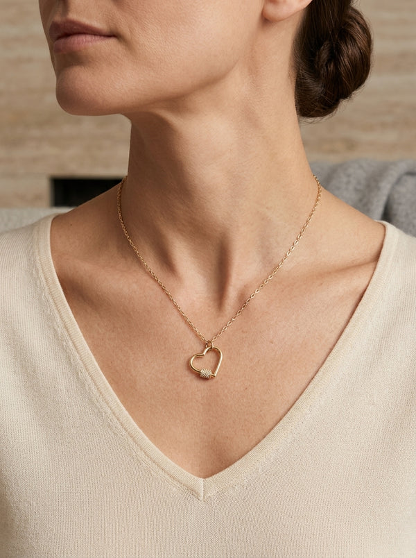 Gargantilla de oro 14k diseño de corazón Mod 5636 - 45 cm