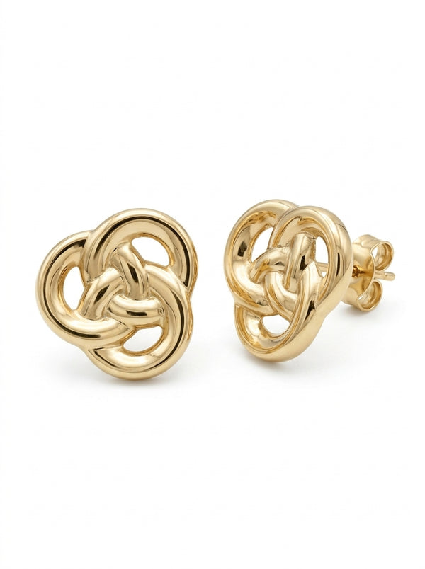 Aretes de oro 10k chunky diseño de nudo entrelazado Mod 6015