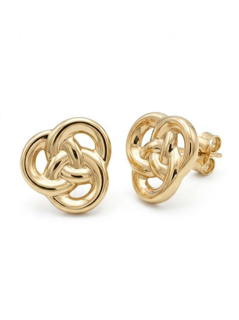 Aretes de oro 10k chunky diseño de nudo entrelazado Mod 6015