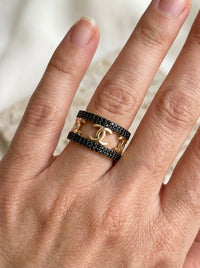 Anillo de oro 14k tipo diseñador con circonias Mod 5768 - 1 cm
