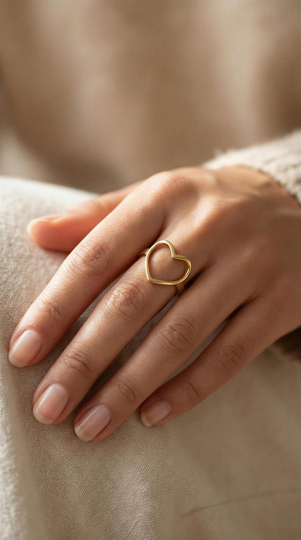 Anillo de oro 14k silueta de corazón Mod. 5039