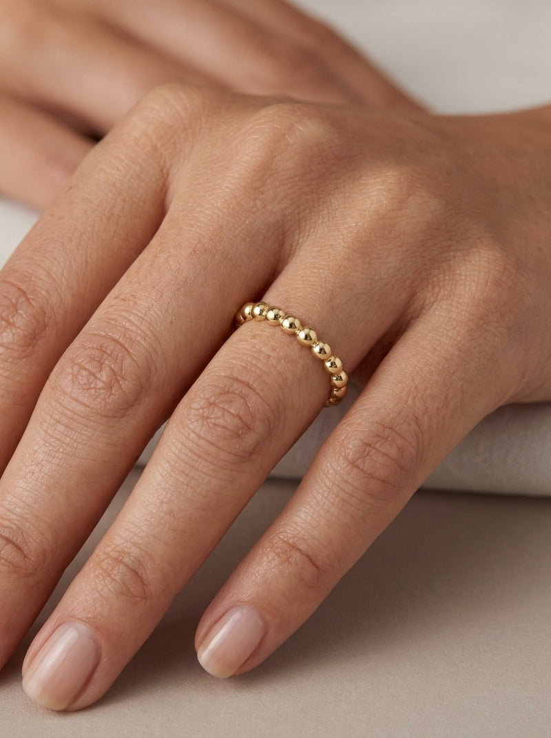 Anillo de oro 14k diseño silueta de bolitas Mod 5859
