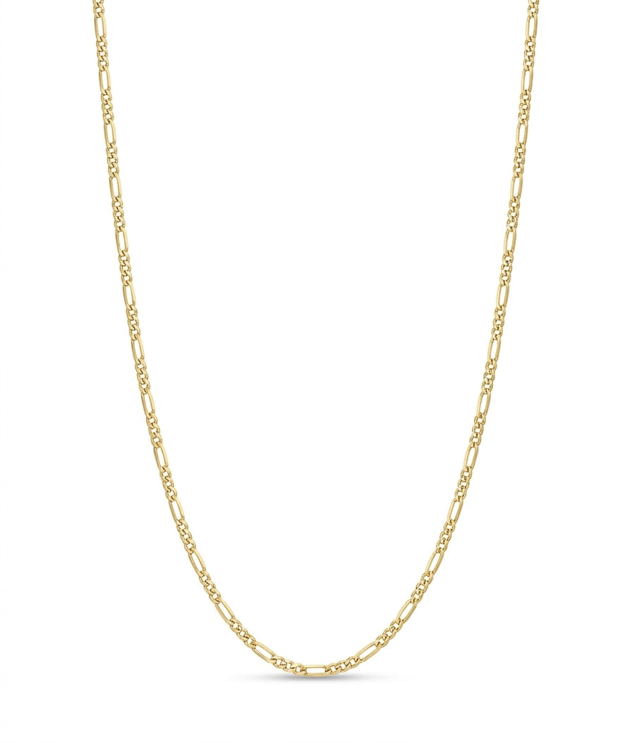Cadena de oro 14k tejido 3x1 diamantada sólida mod 5830 - 1.5 mm