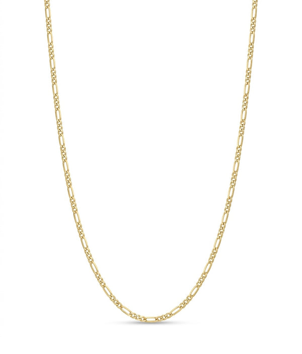 Cadena de oro 14k tejido 3x1 diamantada sólida mod 5830 - 1.5 mm