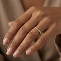 Anillo de Oro 14K con Circonias Biseladas Mod 5042