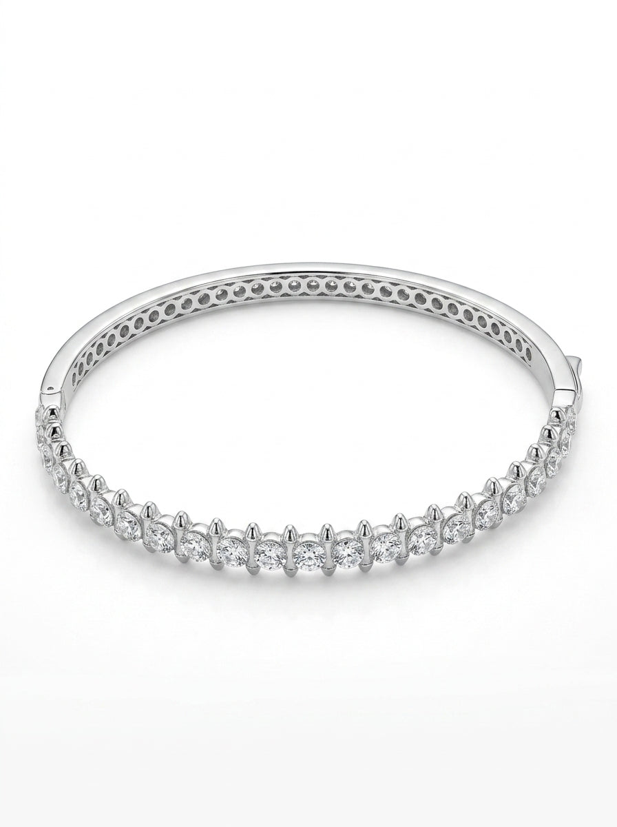 Brazalete de oro blanco 10k tipo diseñador mod 5712