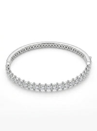 Brazalete de oro blanco 10k tipo diseñador mod 5712