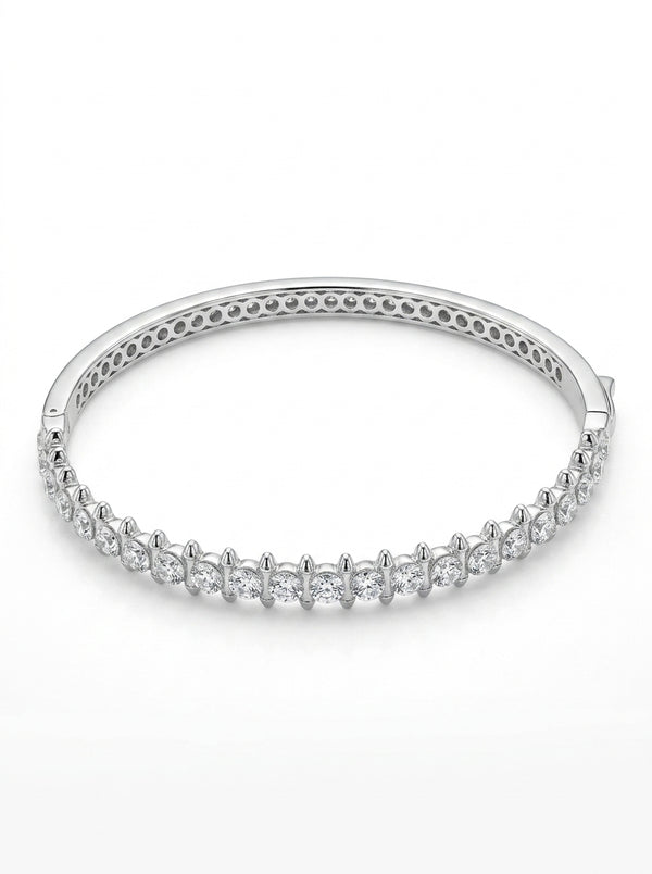 Brazalete de oro blanco 10k tipo diseñador mod 5712