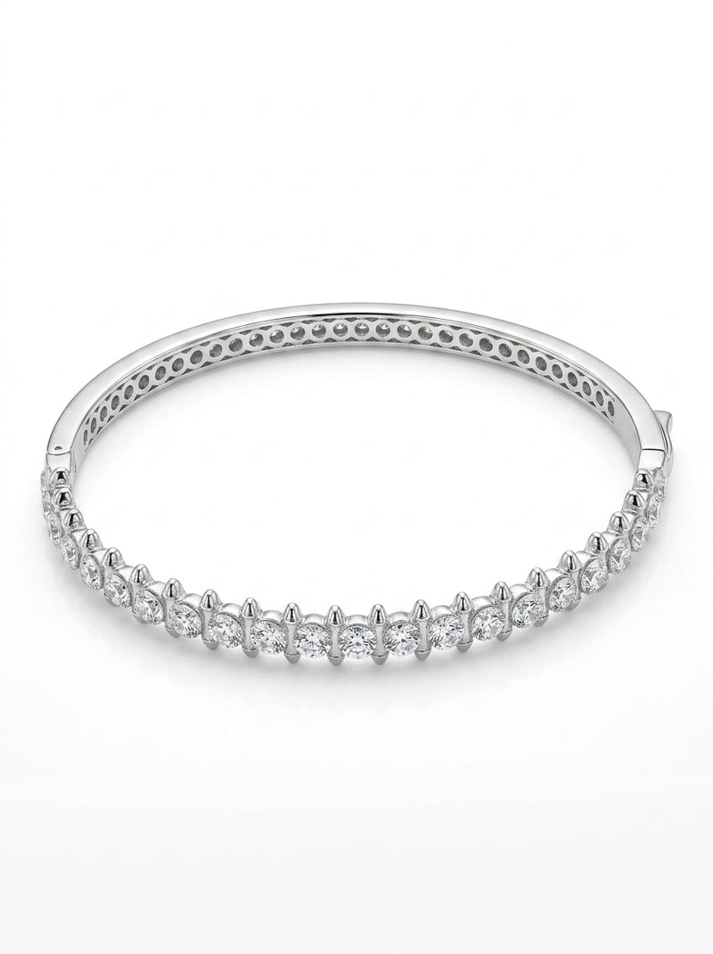 Brazalete de oro blanco 10k tipo diseñador mod 5712