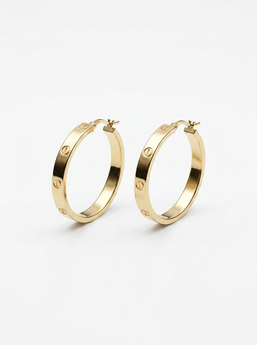 Arracadas de oro 10k tipo diseñador Mod 5742 - 2.5 cm