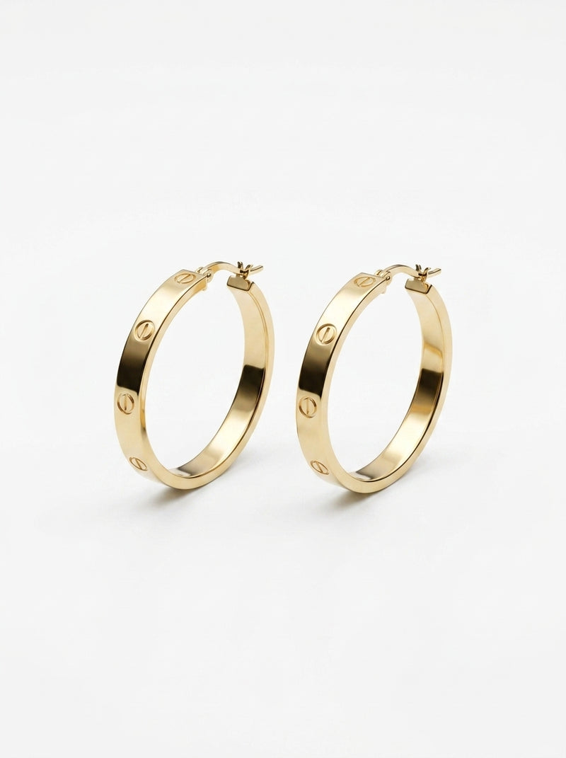 Arracadas de oro 10k tipo diseñador Mod 5742 - 2.5 cm