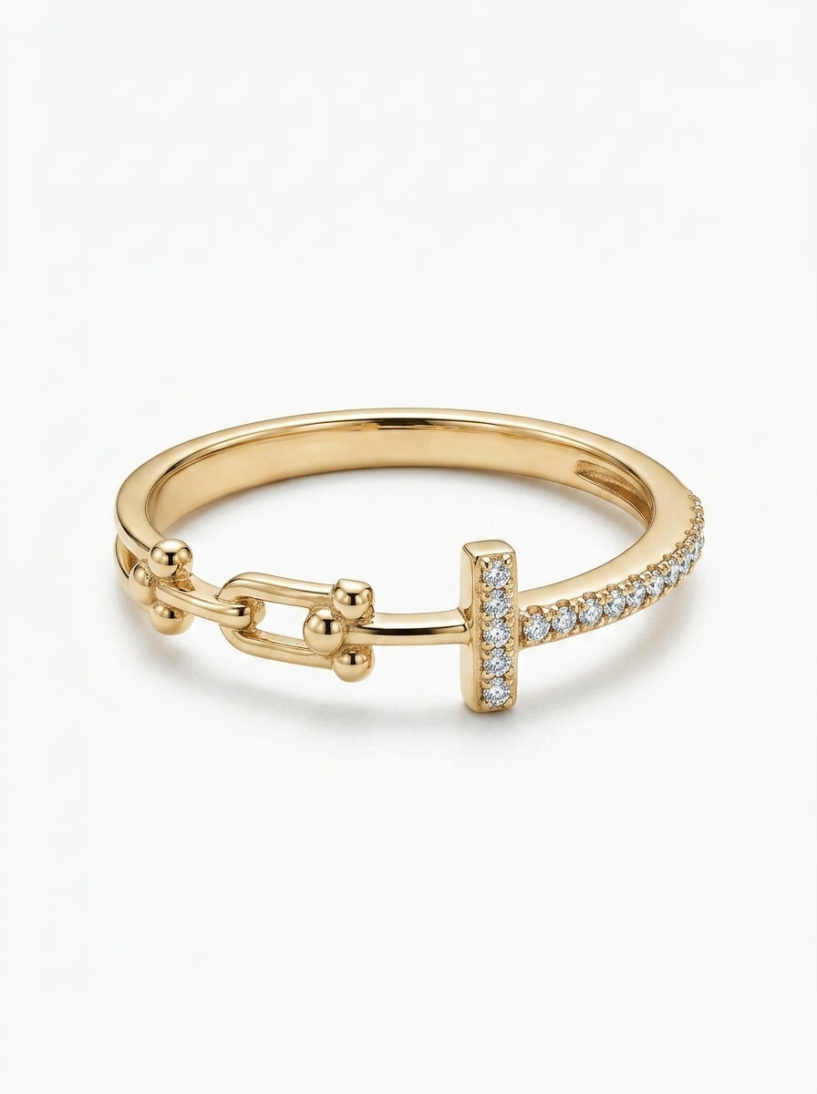 Anillo de oro 10k tipo diseñador mod 5581