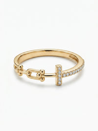 Anillo de oro 10k tipo diseñador mod 5581