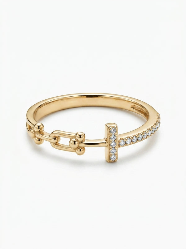 Anillo de oro 10k tipo diseñador mod 5581