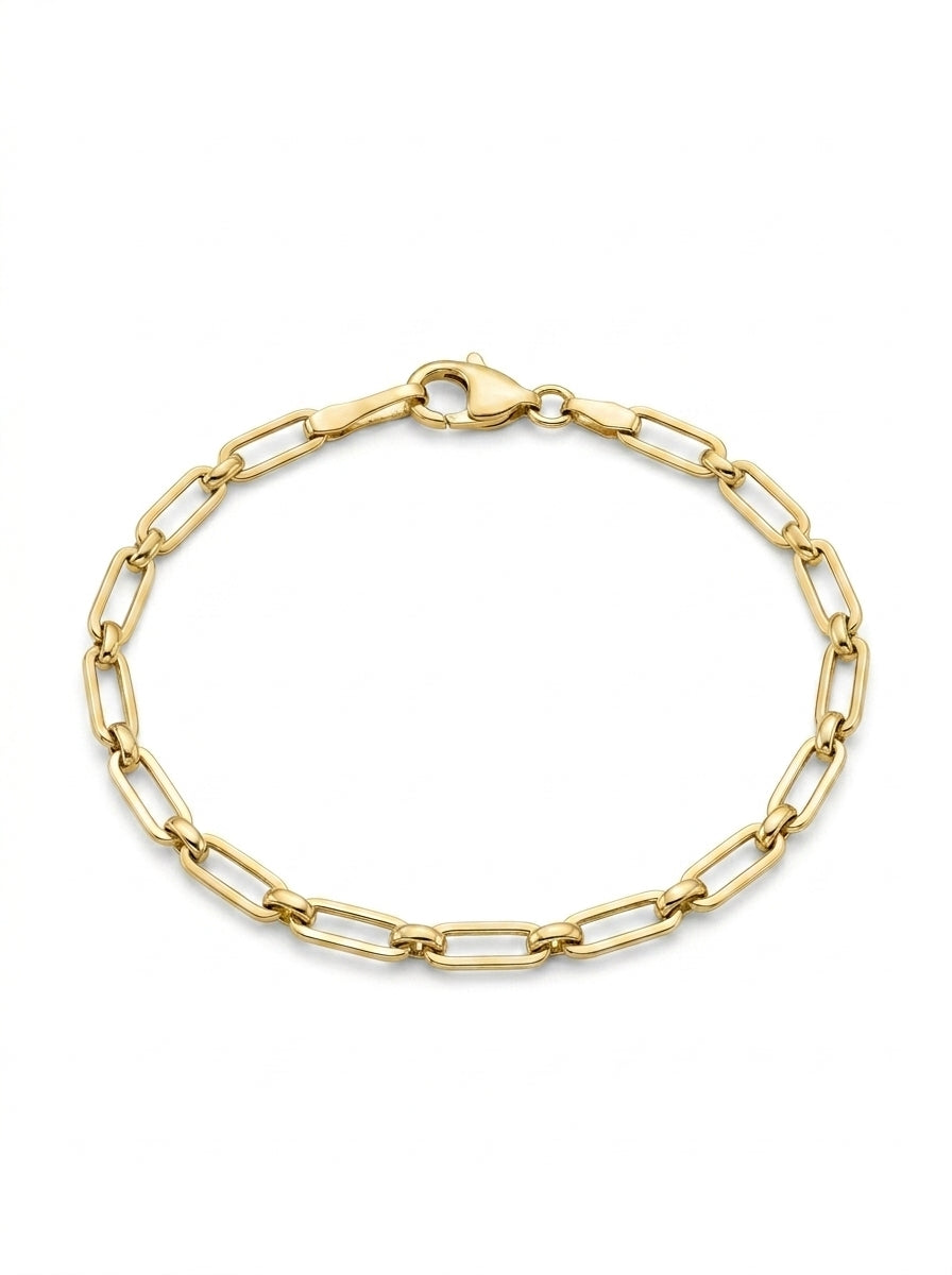 Pulsera de oro 14K estilo paperclip Mod LM5417 - 18 cm