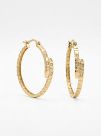 Arracadas de oro 14k tipo diseñador de serpiente Mod 5532 - 3 cm