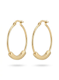 Huggies de oro 14k diseño liso de arillo Mod LM5397 - 3 cm