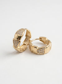 Huggies de oro 14k diseño de serpiente tipo diseñador mod 5958 - 1.5 cm