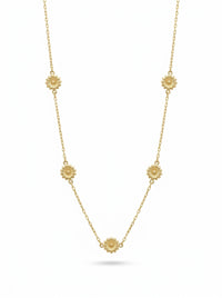 Gargantilla de oro 14K diseño de flores Mod LM5430 - 45 cm