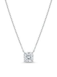 Gargantilla de oro blanco 14k corte princess de diamante de laboratorio Mod 5475 - 45 cm