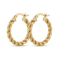Arracadas de oro 14k diseño torsal Mod. LM5111 2.4 cm