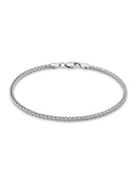 Pulsera de oro blanco 14k tejido espiga Mod 5454 - 18 cm