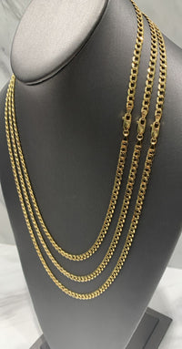 Cadena de oro 14k tejido cubano hueco mod 5820 - 4.5 mm