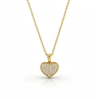 gargantilla de corazón de oro 14k relleno de circonias