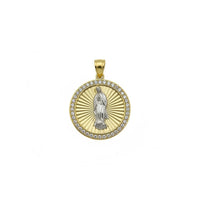 Dije de la Virgen de Guadalupe de oro 14K con circonias 2.5 cm