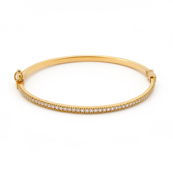 Aro de oro 14k con incrustaciones de circonias Mod.141889 18 cm x 3 mm
