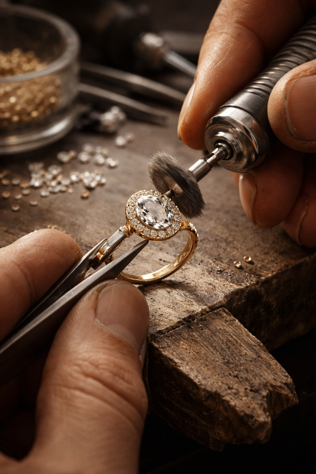 Mantenimiento de joyería de oro