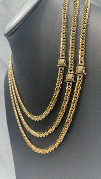 Cadena de oro 14k tejido eslabón curb hueco 5936 - 5 mm