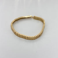 Brazalete de oro 14k de tipo diseñador fexible - 18 cm x 7 mm