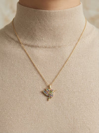 Dije de oro 14k diseño de colibrí de colores Mod 5528 - 1.5 cm