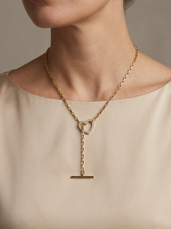 Gargantilla de oro 14k diseño de corazón con eslabones Mod 5547