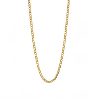 Cadena cubana lisa de oro 14k unisex - 55 cm x 3 mm