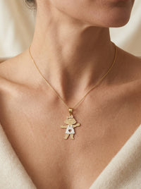 Dije de oro 14k ‎ diseño de niña LM5231 - 2 cm
