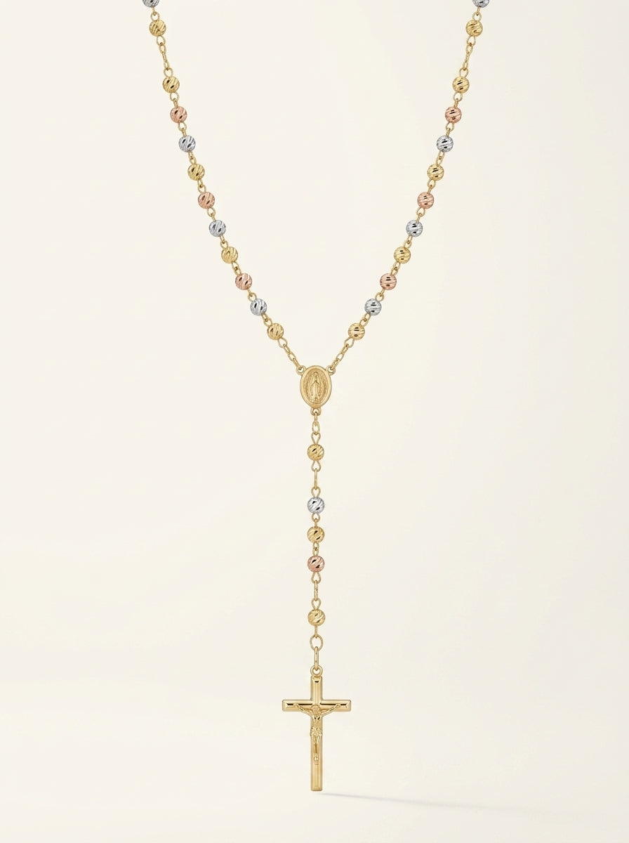 Rosario de oro florentino 10k para caballero Mod 5538- 60 cm