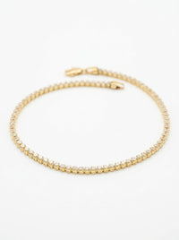 Pulsera de oro 14k diseño tipo tennis blanca 5934 - 18 cm