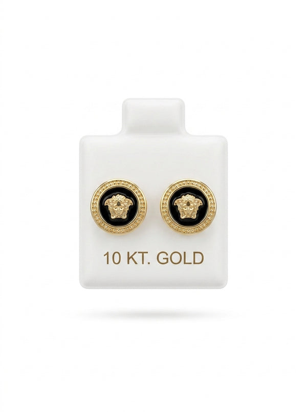 Broquel de oro 10k tipo diseñador (de bolitas) LM5212