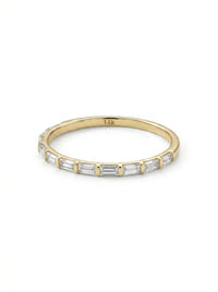 Media churumbela de oro 14k diseño horizonte de luz con circonias baguette Mod 5788