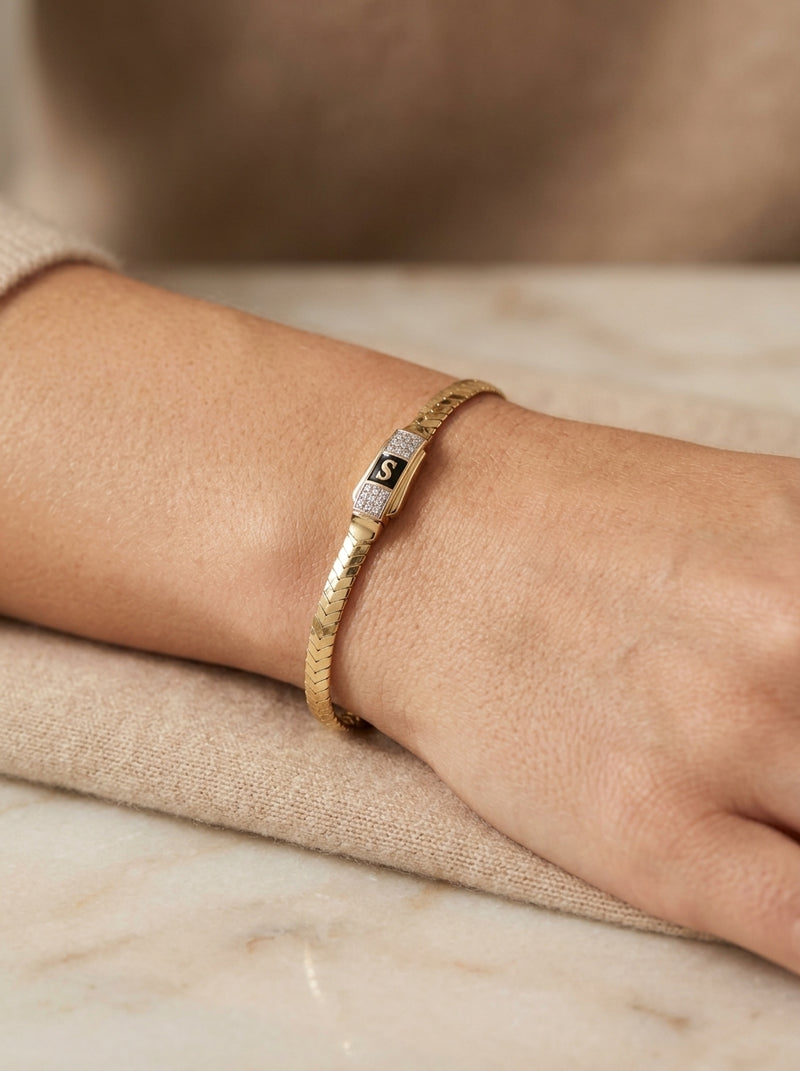 Pulsera de oro 14k diseño baby Mónaco Chain Merm 5881- 4mm