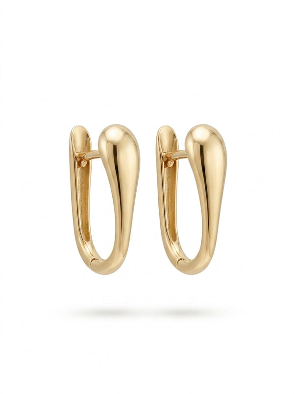 Huggies de oro 14k diseño gota alargada Mod LM5395 - 1.7 cm