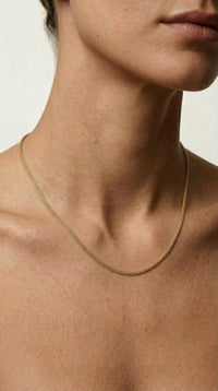 Cadena de oro 14k tejido espiga - 1 mm